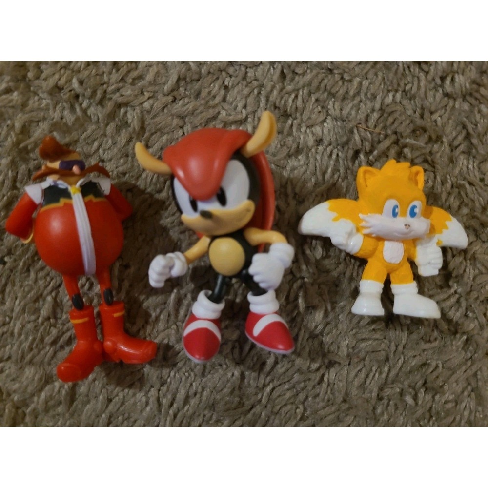Sonic the Hedgehog Lot of 3 Figures, Tails, Dr Eggman, & Mighty Armadillo